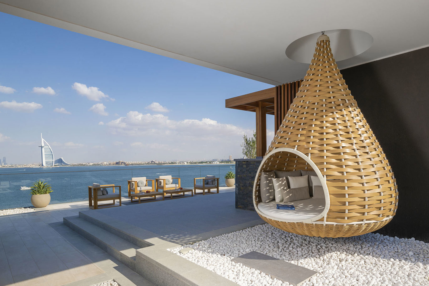 Outdoor furniture premium Dedon sofa armchairs at Serenia Residences Palm | Nakkash