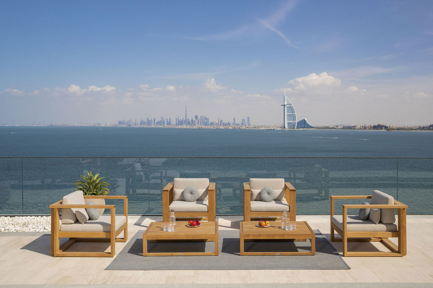 Outdoor furniture premium sofa armchairs at Serenia Residences Palm | Nakkash